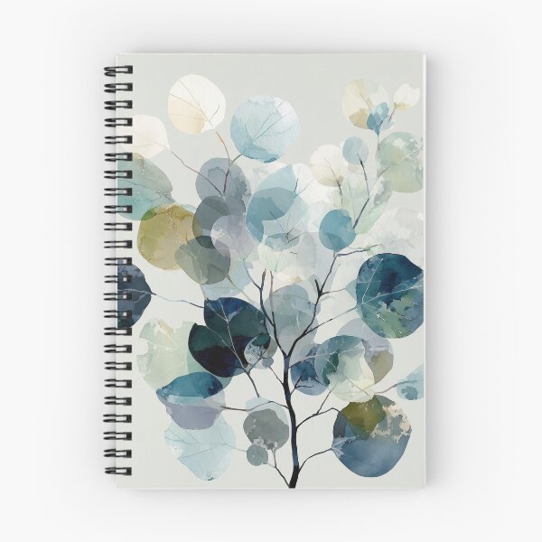 Item preview, Eucalyptus Branch Watercolor Sage Green and Teal Round Leaf Botanical Art designed and sold by solynneart.