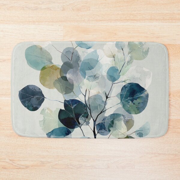 Item preview, Eucalyptus Branch Watercolor Sage Green and Teal Round Leaf Botanical Art designed and sold by solynneart.