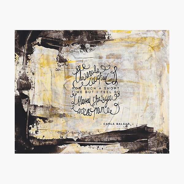Our souls touched for such a short amount of time Photographic Print