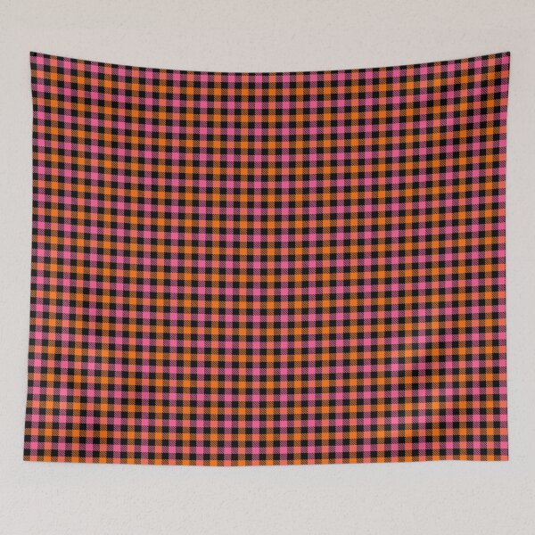 Item preview,  Pink And Orange Gingham Check Black  designed and sold by PatternTitan.