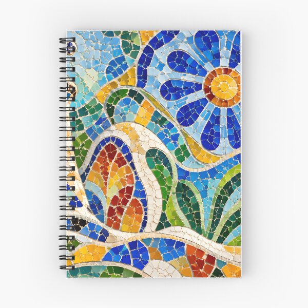 Item preview, Gaudi Park Guell Mosaic Blue Flower Trencadís Art designed and sold by GrinGalore.
