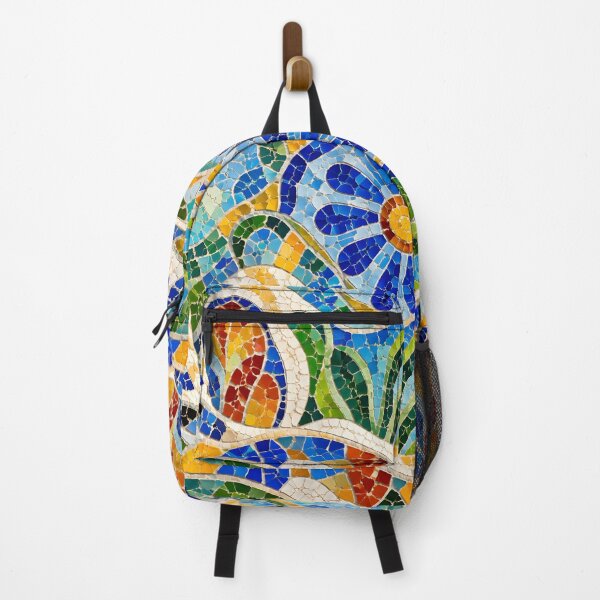 Item preview, Gaudi Park Guell Mosaic Blue Flower Trencadís Art designed and sold by GrinGalore.