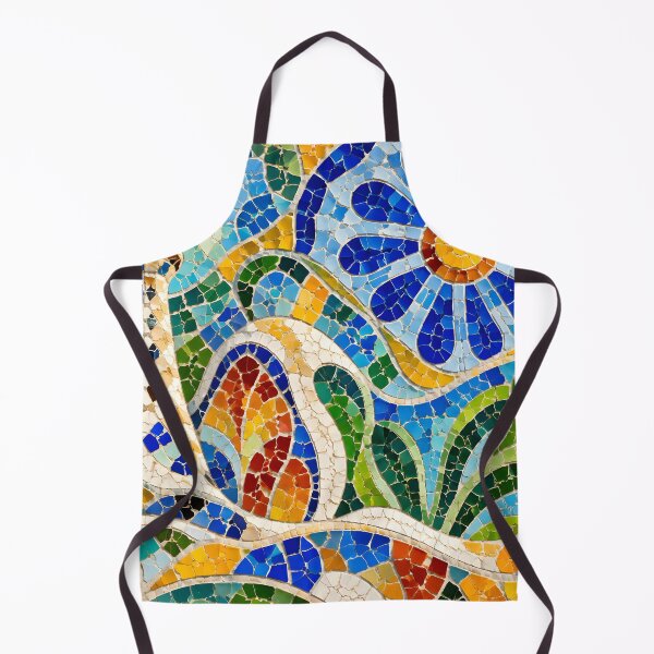 Item preview, Gaudi Park Guell Mosaic Blue Flower Trencadís Art designed and sold by GrinGalore.