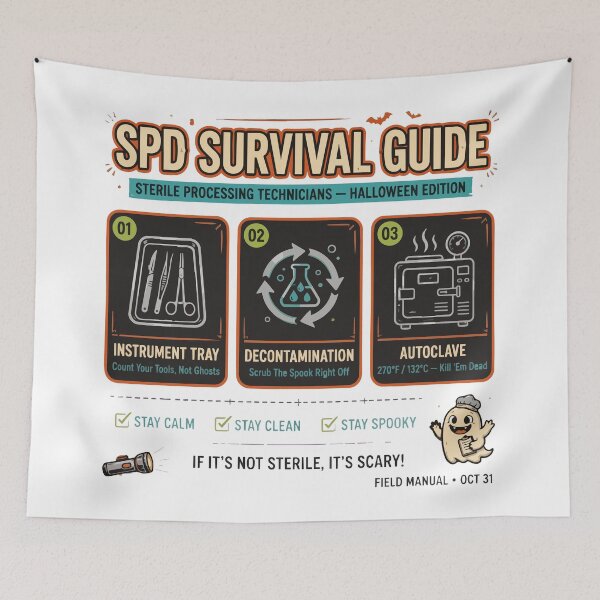 Item preview, Sterile Processing Technician Halloween SPD Survival Guide T-Shirt designed and sold by Uglyandcute.