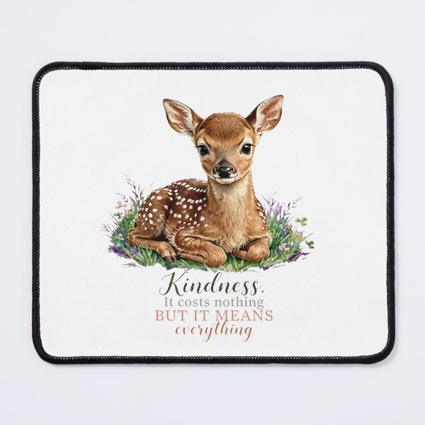 Item preview, Kindness It Costs Nothing Cute Baby Deer Watercolor Quote designed and sold by Vibe-Vary.