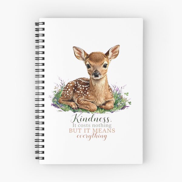 Item preview, Kindness It Costs Nothing Cute Baby Deer Watercolor Quote designed and sold by Vibe-Vary.