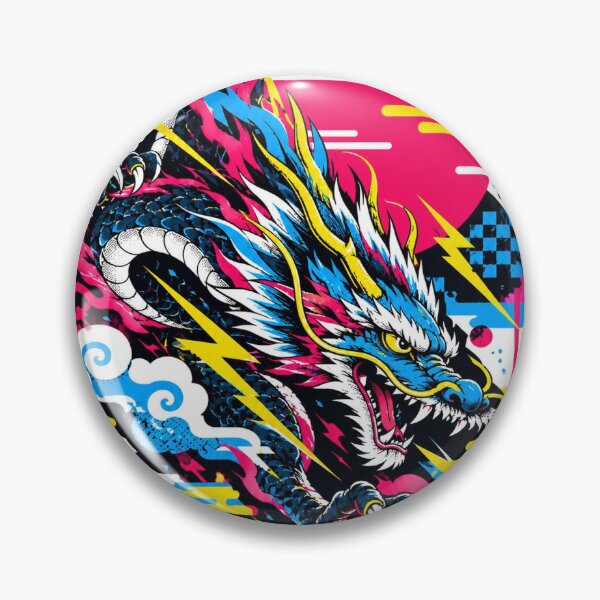Item preview, Neon Japanese Dragon – Modern Ukiyo-e Pop Art designed and sold by KASUMINK.