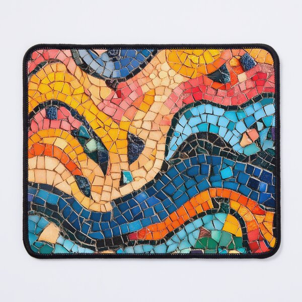 Item preview, Abstract Gaudi Mosaic Colorful Trencadís Wave Pattern Art designed and sold by GrinGalore.