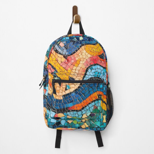 Item preview, Abstract Gaudi Mosaic Colorful Trencadís Wave Pattern Art designed and sold by GrinGalore.