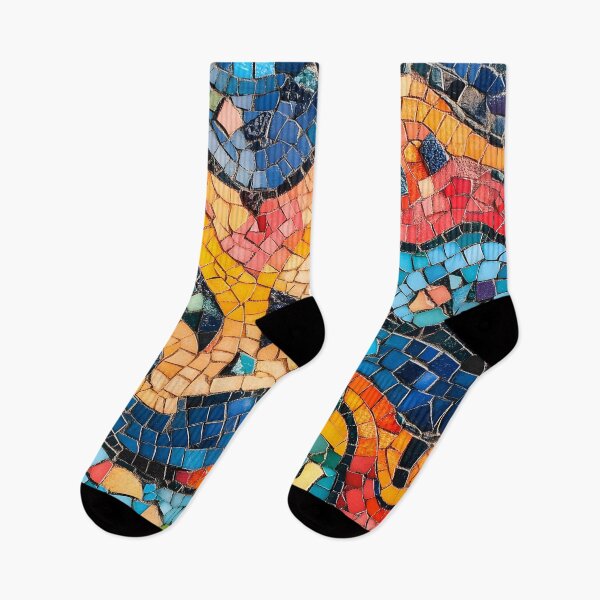 Item preview, Abstract Gaudi Mosaic Colorful Trencadís Wave Pattern Art designed and sold by GrinGalore.