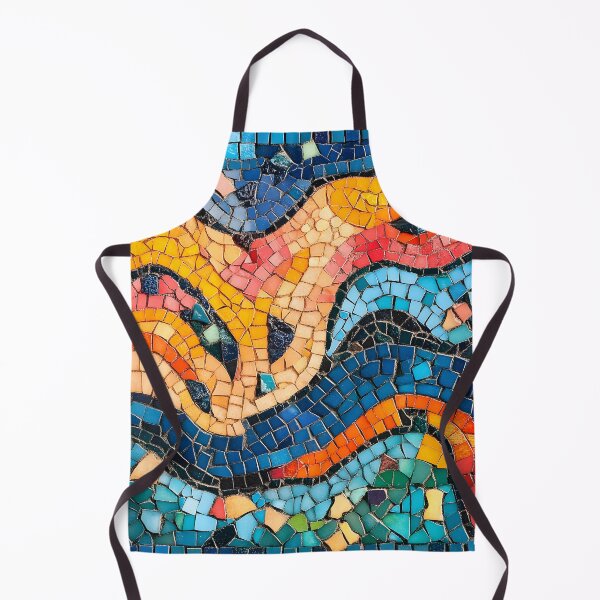 Item preview, Abstract Gaudi Mosaic Colorful Trencadís Wave Pattern Art designed and sold by GrinGalore.
