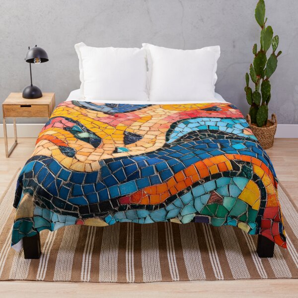 Item preview, Abstract Gaudi Mosaic Colorful Trencadís Wave Pattern Art designed and sold by GrinGalore.