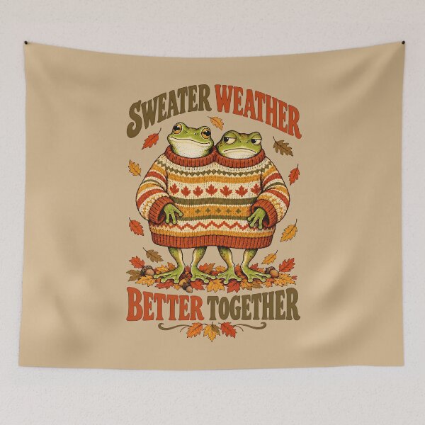 Item preview, Sweater Weather Cute Frogs Better Together designed and sold by MagicTheDog.