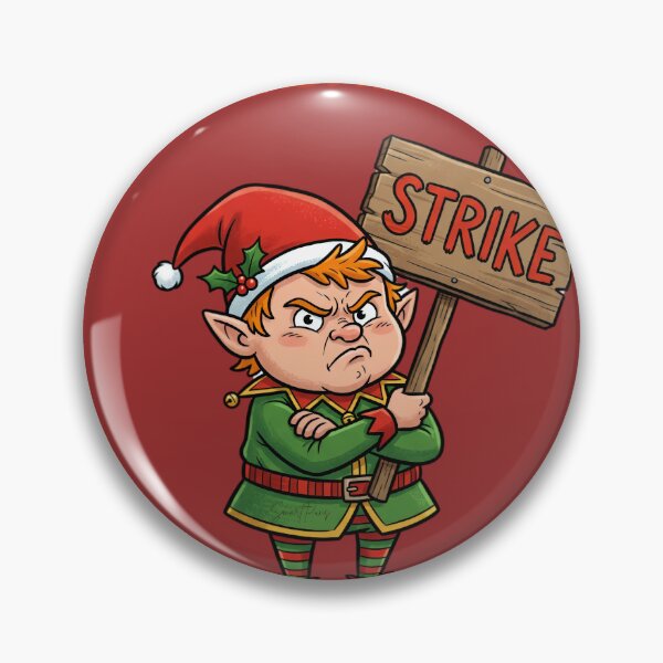 Item preview, Funny Christmas Elf Strike Replaced By AI designed and sold by SmartPuns.