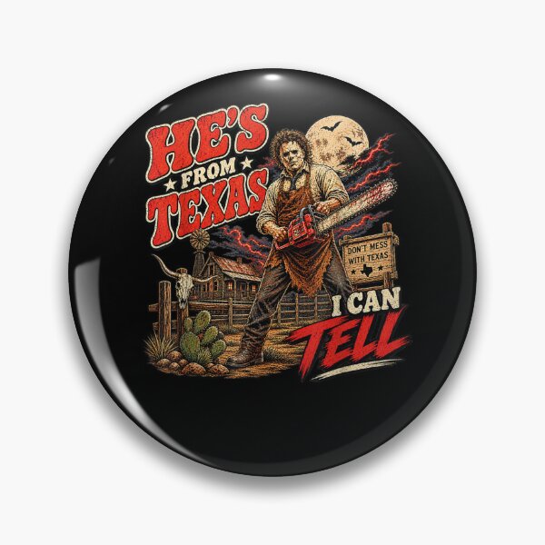 Item preview, Hes from Texas I Can Tell Skeleton Chainsaw Halloween designed and sold by Szartstudios.