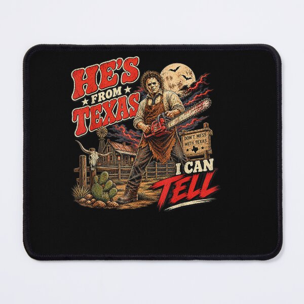 Item preview, Hes from Texas I Can Tell Skeleton Chainsaw Halloween designed and sold by Szartstudios.