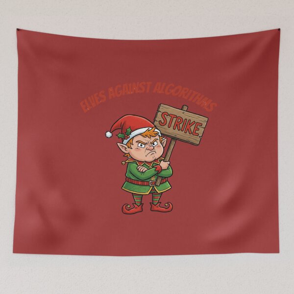Item preview, Funny Christmas Elf Strike Replaced By AI designed and sold by SmartPuns.