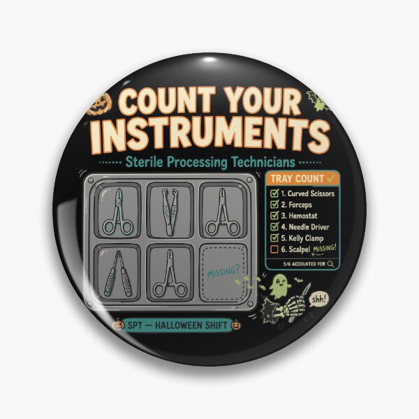 Item preview, Sterile Processing Technician Halloween Count Your Instruments SPD T-Shirt designed and sold by Uglyandcute.