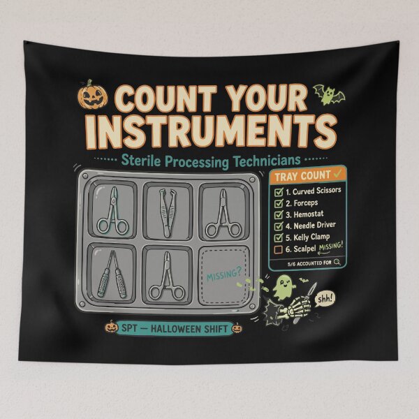 Item preview, Sterile Processing Technician Halloween Count Your Instruments SPD T-Shirt designed and sold by Uglyandcute.
