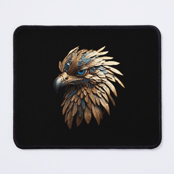 Item preview, Steampunk Gold and Sapphire Mechanical Falcon designed and sold by Cyber Gold Studio.