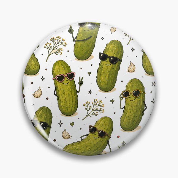 Item preview, Funny Pickle Pattern Cool Pickles Wearing Sunglasses, Cute Food Doodle designed and sold by SleepyLlamaClothes.