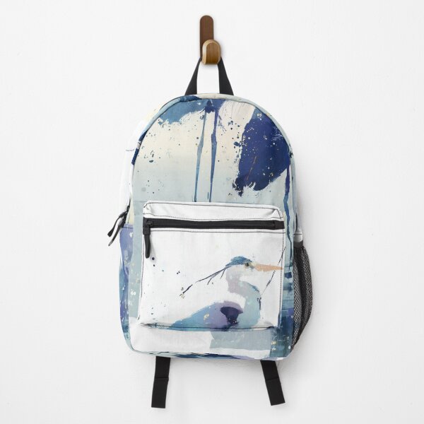 Item preview, Blue Heron Painting Three Herons Wading in Water Indigo Coastal Bird Art designed and sold by solynneart.