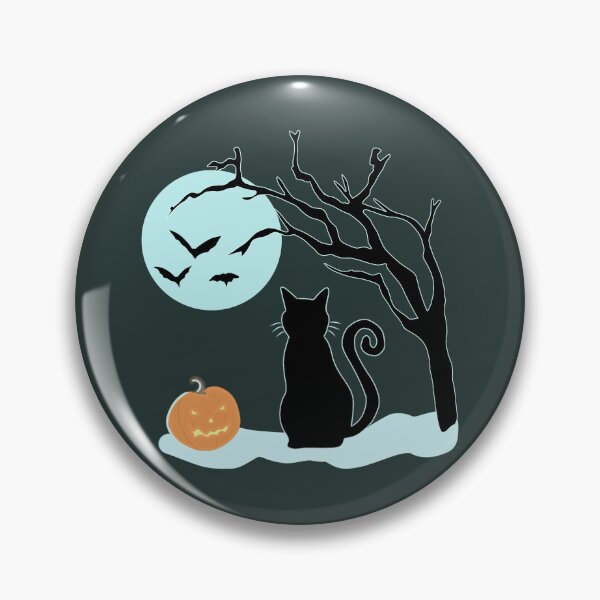 Item preview, Black Cat Spooky Halloween Night Full Moon Pumpkin Silhouette Illustration designed and sold by LeshanArt.