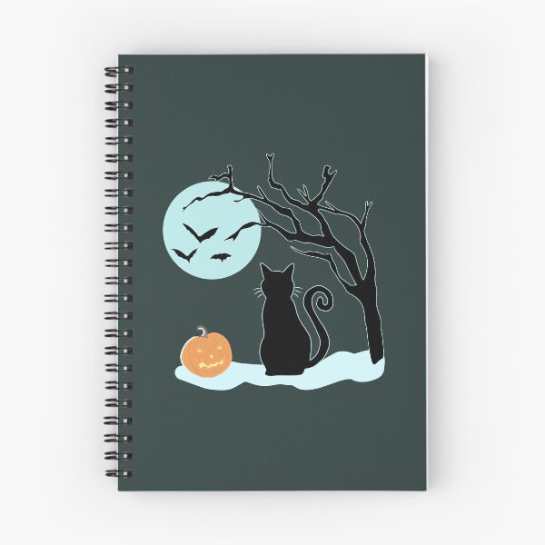 Item preview, Black Cat Spooky Halloween Night Full Moon Pumpkin Silhouette Illustration designed and sold by LeshanArt.