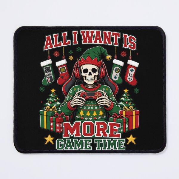 Item preview, All I Want Is More Game Time Christmas Tee designed and sold by Design Vibras.