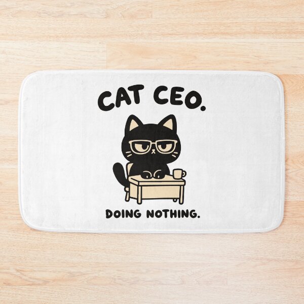 Item preview, Black Cat CEO Doing Nothing Funny Office designed and sold by MewMade.