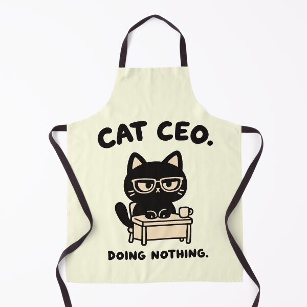Item preview, Black Cat CEO Doing Nothing Funny Office designed and sold by MewMade.