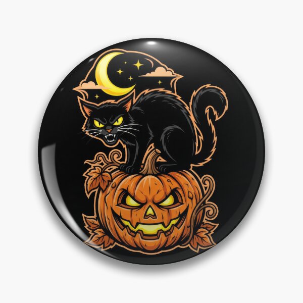 Item preview, Sinister Black Cat on Halloween Pumpkin Design designed and sold by TontikDesign.