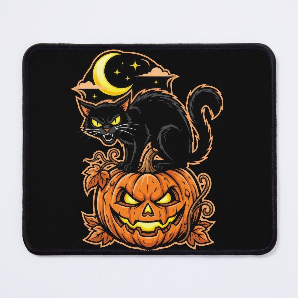 Item preview, Sinister Black Cat on Halloween Pumpkin Design designed and sold by TontikDesign.