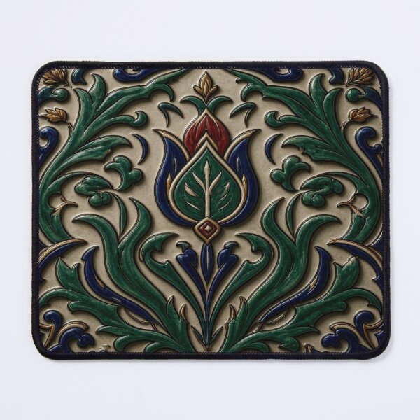Item preview, Luxury 3D Embossed Iznik Tulip Ceramic Tile Art designed and sold by Breezes-of-Ida.