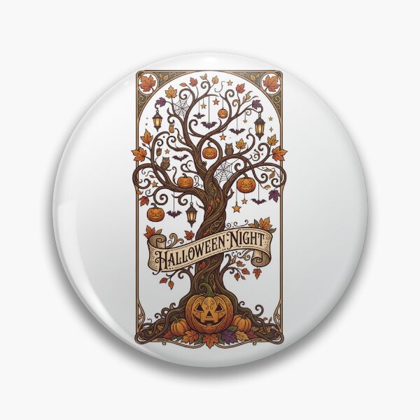 Item preview, Spooky old tree - Art nouveau Halloween tree - Halloween old tree in art nouveau style designed and sold by ParadoxParadox.