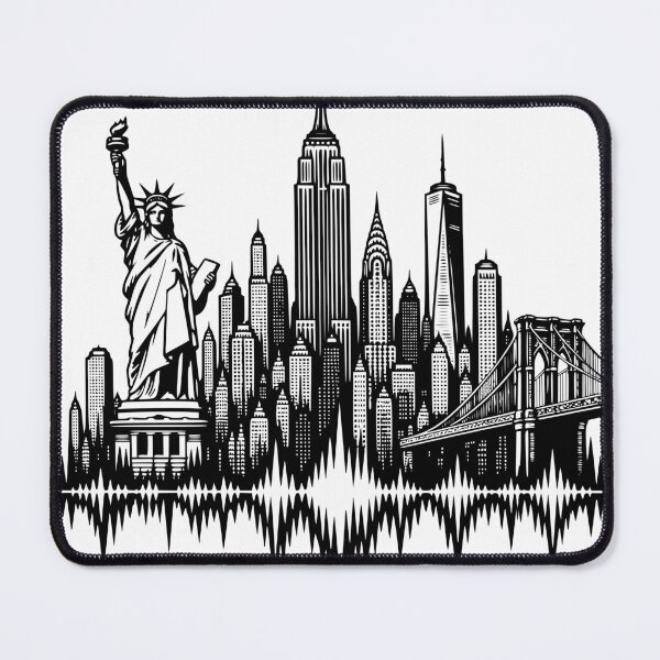 Item preview, New York Skyline - Statue of Liberty & Soundwave designed and sold by Pommes im Bett.