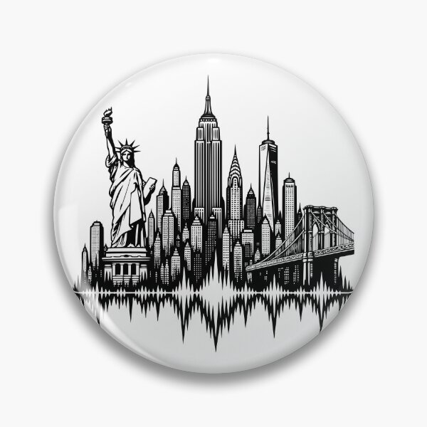 Item preview, New York Skyline - Statue of Liberty & Soundwave designed and sold by Pommes im Bett.