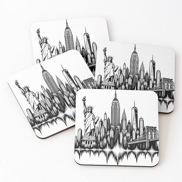 Item preview, New York Skyline - Statue of Liberty & Soundwave designed and sold by Pommes im Bett.