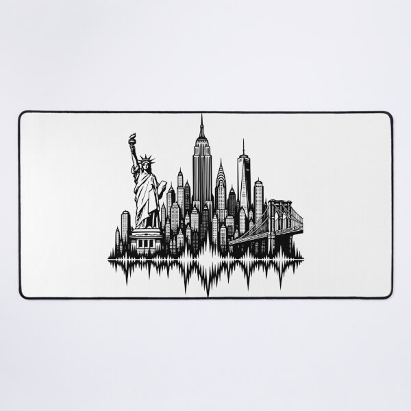 Item preview, New York Skyline - Statue of Liberty & Soundwave designed and sold by Pommes im Bett.