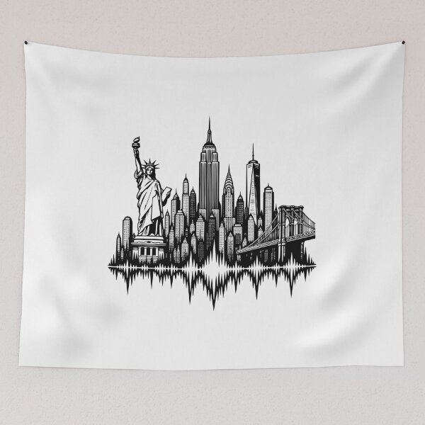 Item preview, New York Skyline - Statue of Liberty & Soundwave designed and sold by Pommes im Bett.