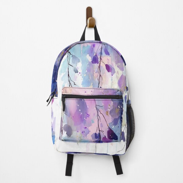 Item preview, Wisteria Watercolor Painting Cascading Purple Blooms Violet and Gold Floral Art designed and sold by solynneart.