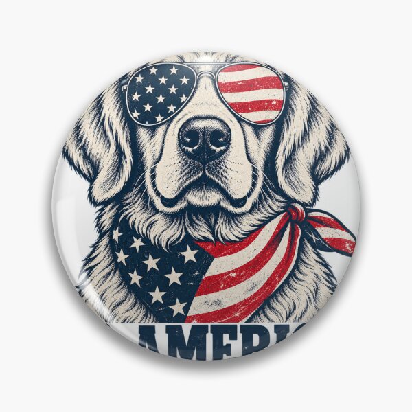 Item preview, All American Patriotic Golden Retriever designed and sold by lecroyhouse.