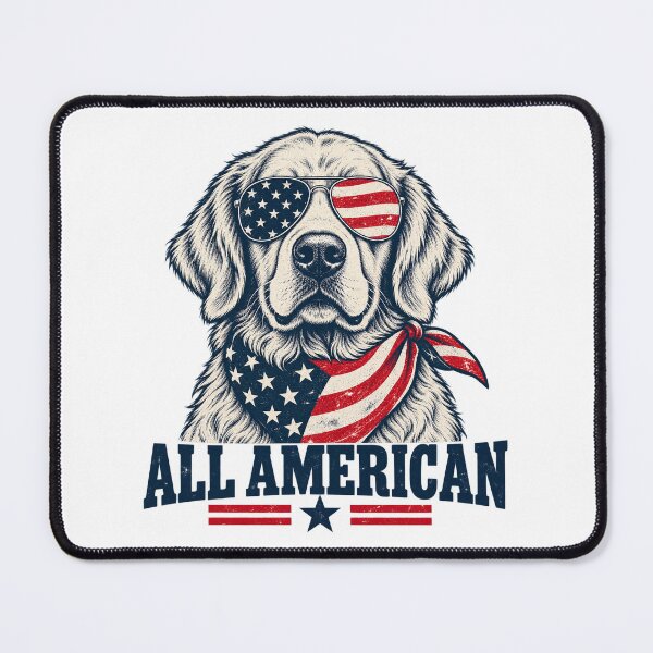 Item preview, All American Patriotic Golden Retriever designed and sold by lecroyhouse.