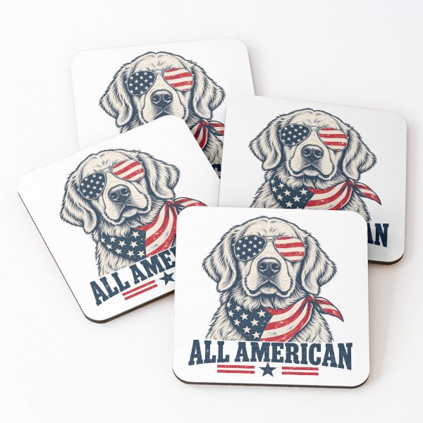 Item preview, All American Patriotic Golden Retriever designed and sold by lecroyhouse.
