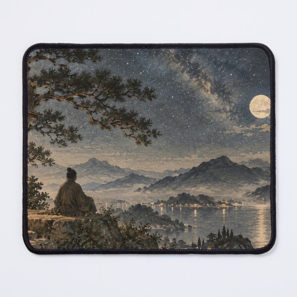 Item preview, Japanese Moonlit Landscape Night Sky Art designed and sold by Jozefin's Studio.