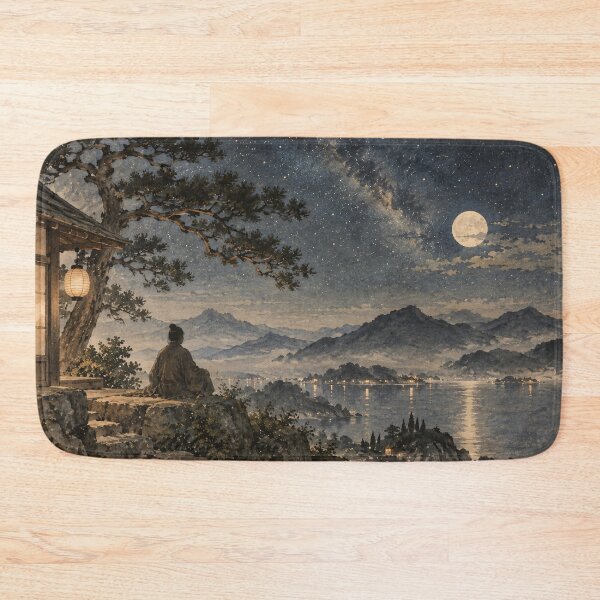 Item preview, Japanese Moonlit Landscape Night Sky Art designed and sold by Jozefin's Studio.