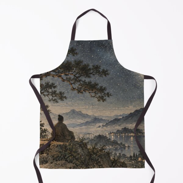 Item preview, Japanese Moonlit Landscape Night Sky Art designed and sold by Jozefin's Studio.