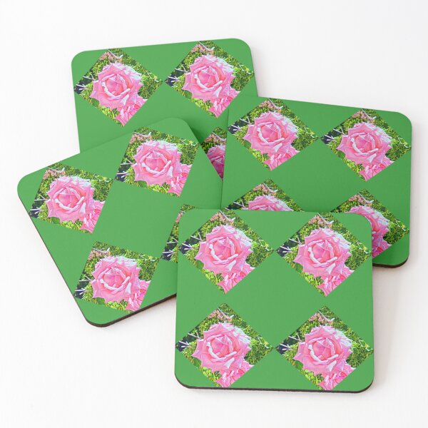Item preview, Pink Rose Diamond Grid Floral Pattern designed and sold by BalkanBloomArt.