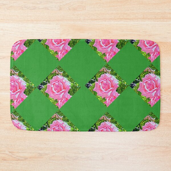 Item preview, Pink Rose Diamond Grid Floral Pattern designed and sold by BalkanBloomArt.