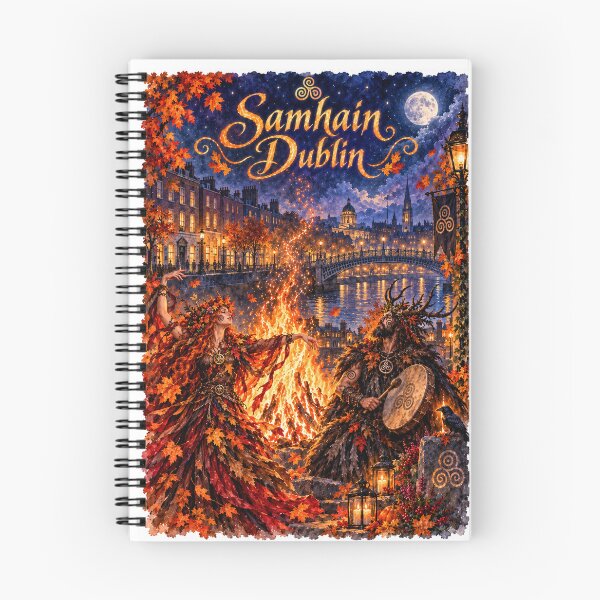 Item preview, Samhain Dublin Ireland  Travel Poster whimsical watercolor  designed and sold by TravelMarvel.